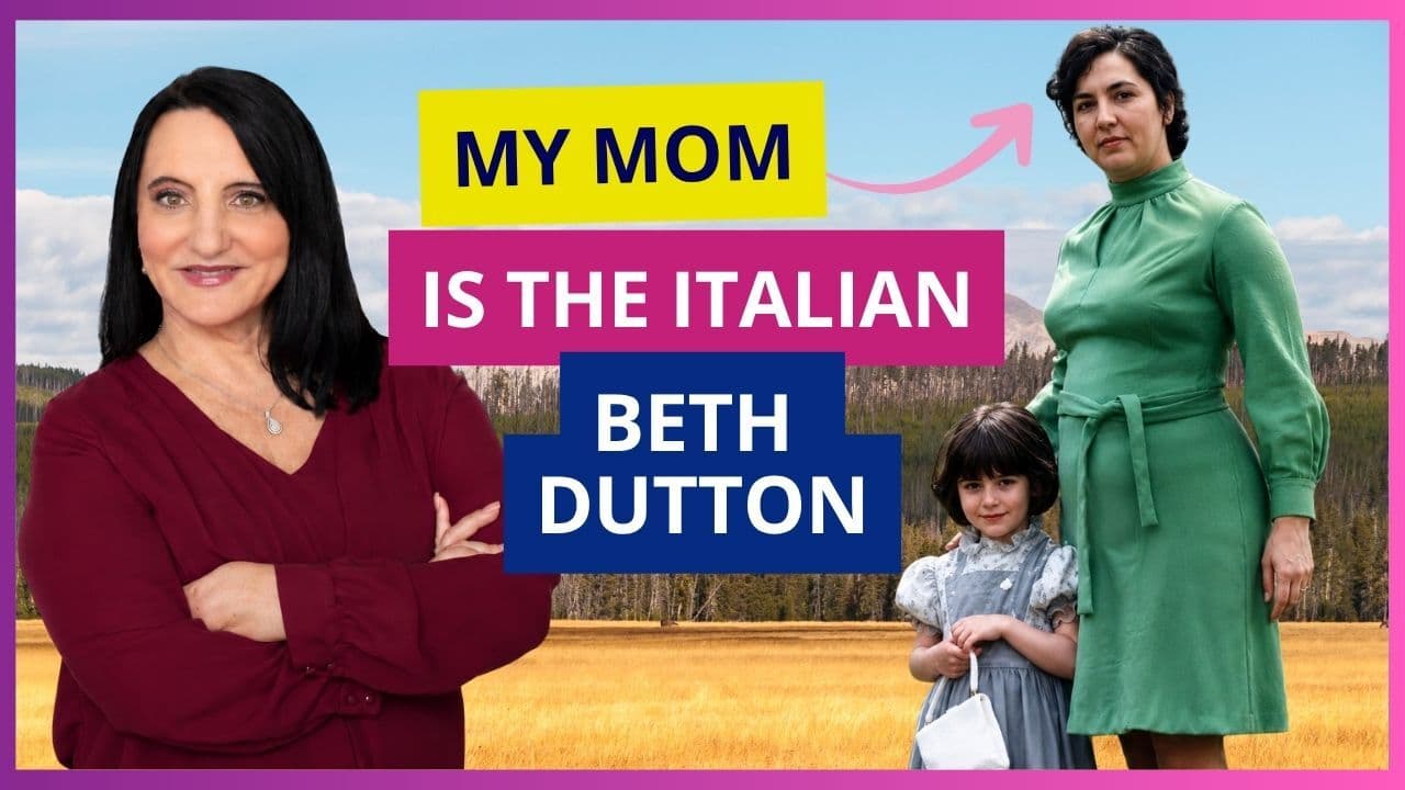 Podcast thumbnail featuring Dr. Roseann with the text “My Mom Is the Italian Beth Dutton.”