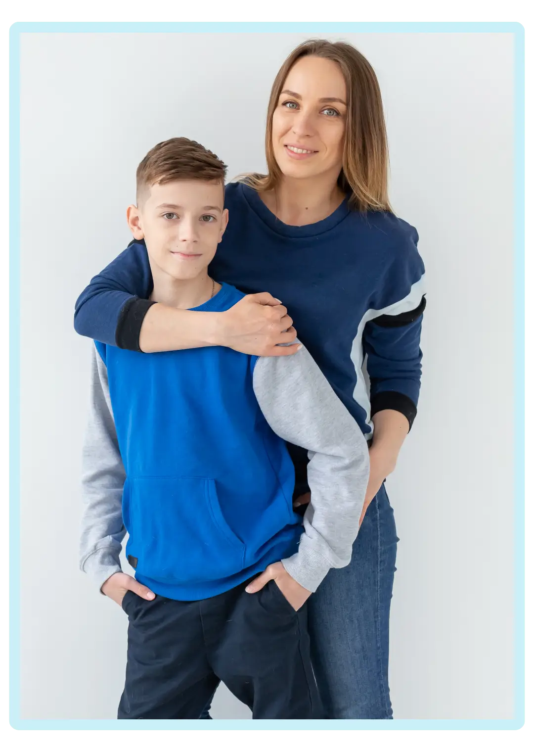 Mother and child embracing warmly indoors