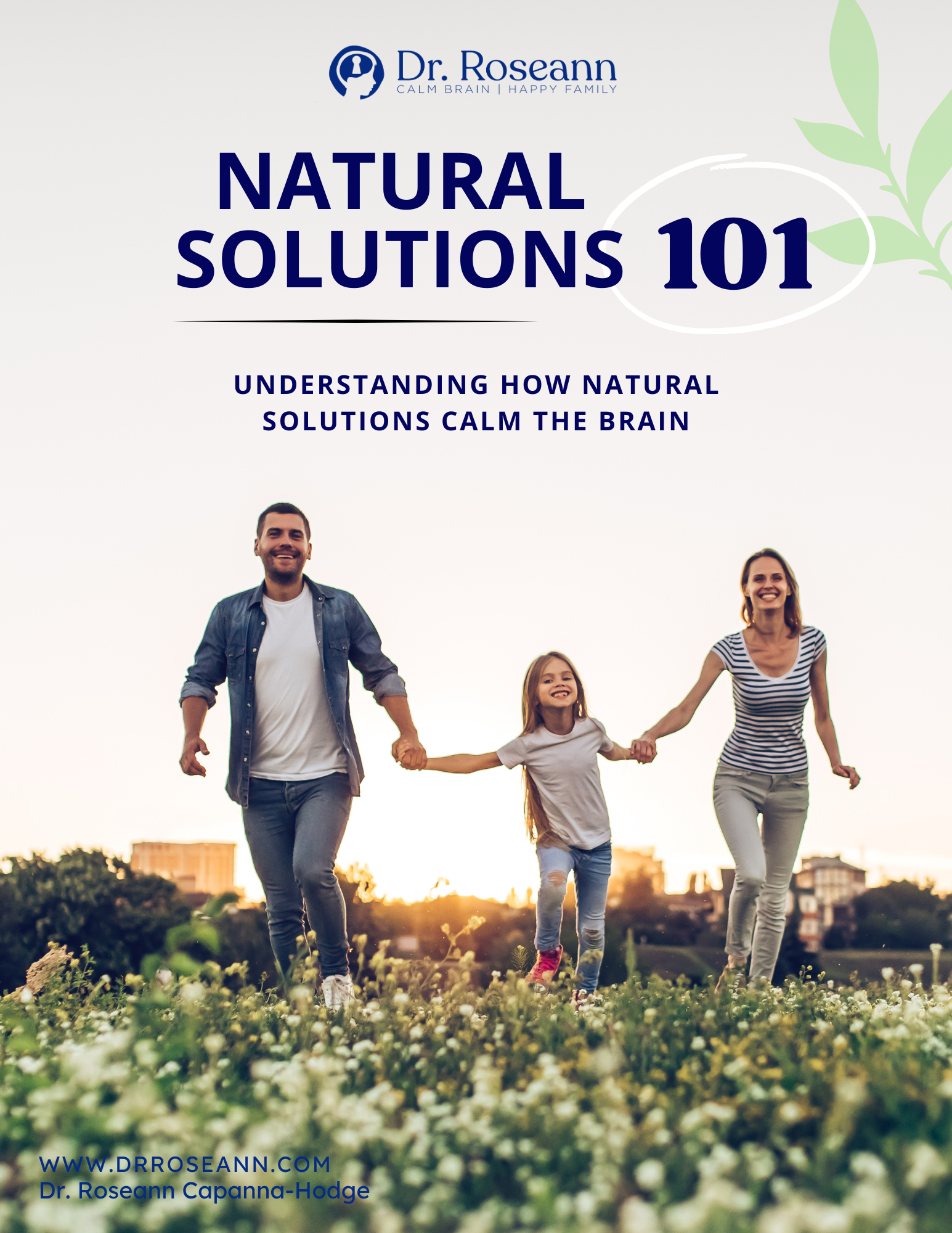 Family running outdoors, Natural Solutions 101 guide cover