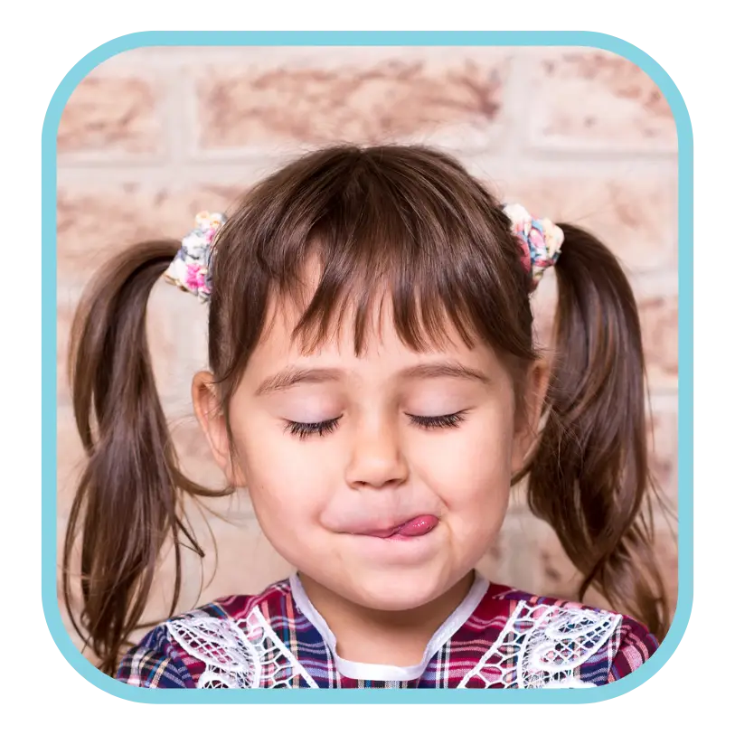Young girl with closed eyes showing calm peaceful expression