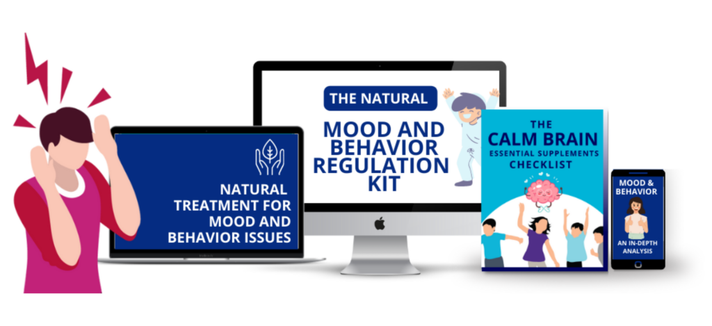 Device mockup displaying The Natural Mood and Behavior Regulation Kit
