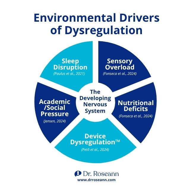 Pie chart infographic Environmental Drivers of Dysregulation