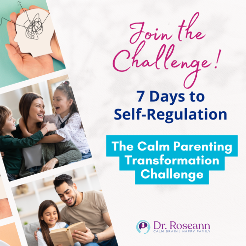 7 Days to Self-Regulation challenge promotional graphic with families