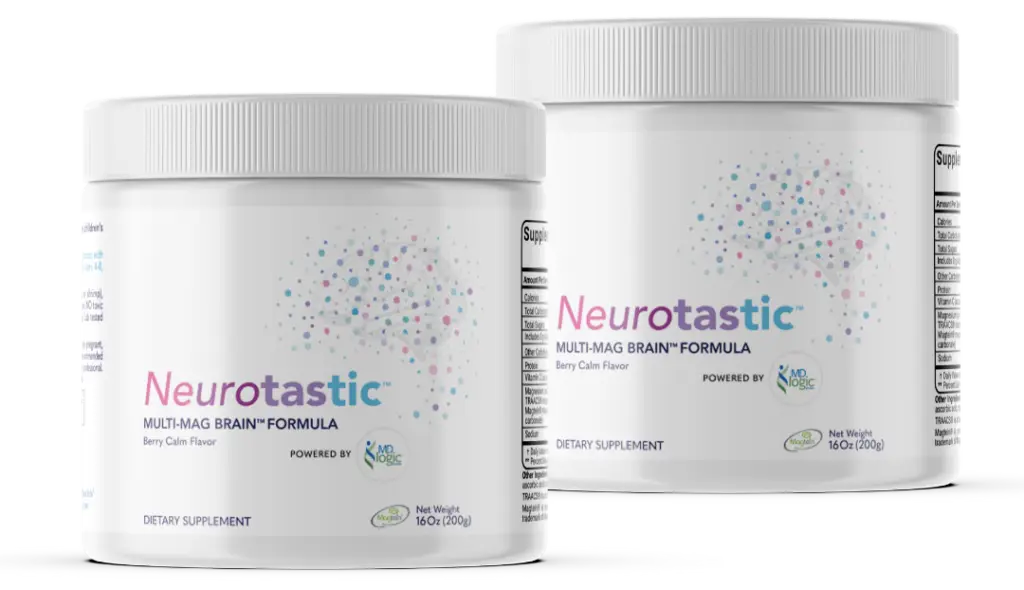 Two Neurotastic Multi-Mag Brain Formula supplement containers