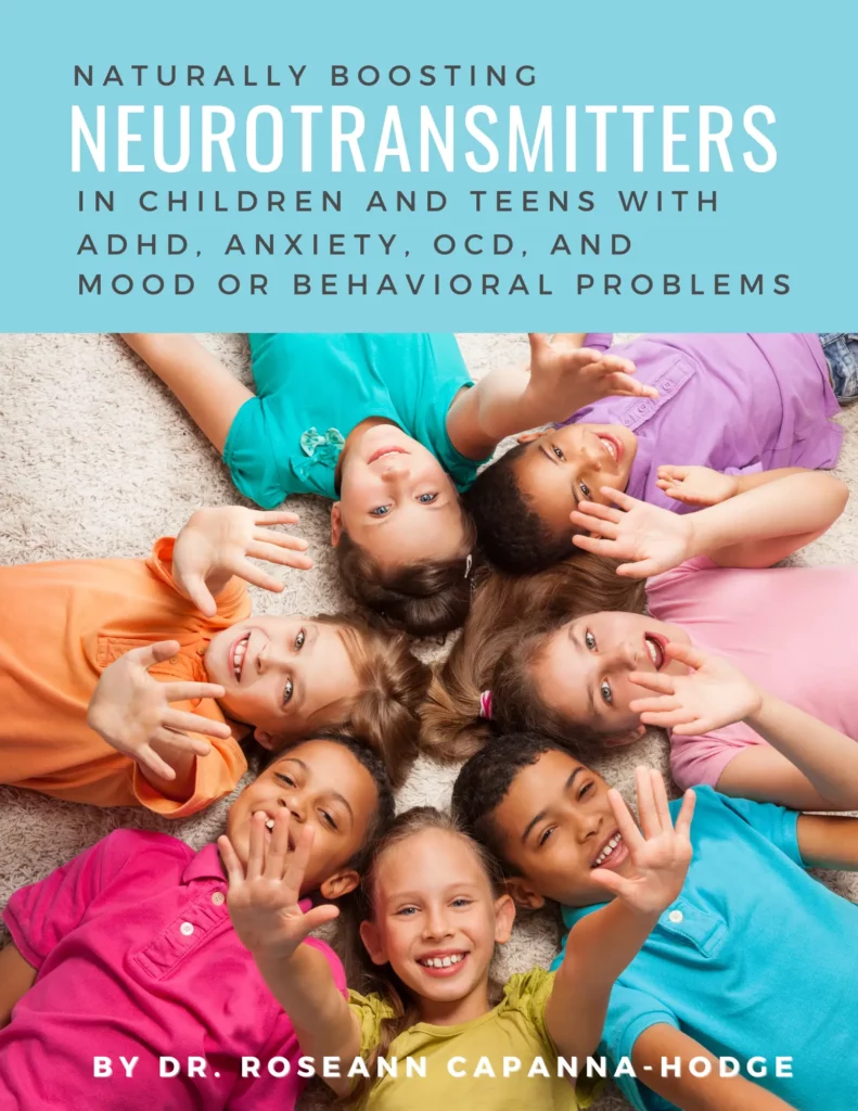 Neurotransmitters Guide book cover by Dr. Roseann with children