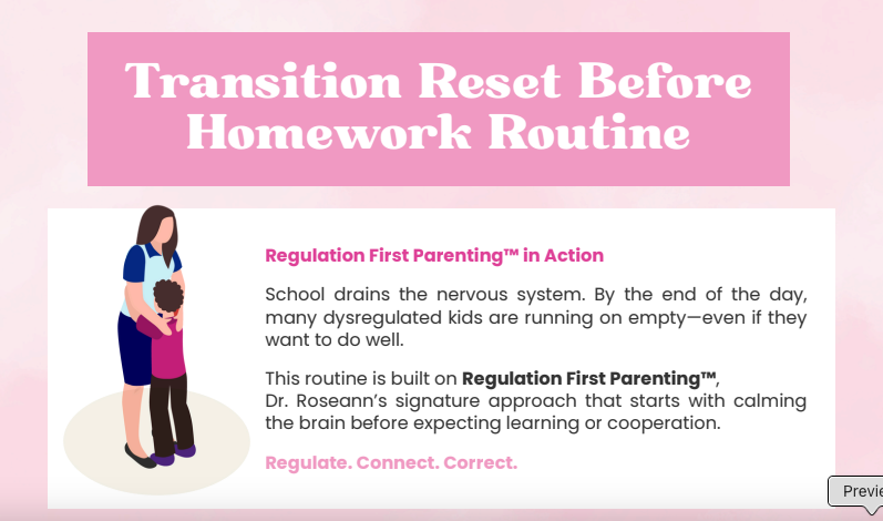 Dr. Roseann Capanna-Hodge promoting live event about child dysregulation and parenting support