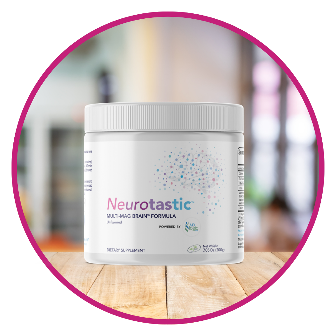 Neurotastic supplement jar in circular frame