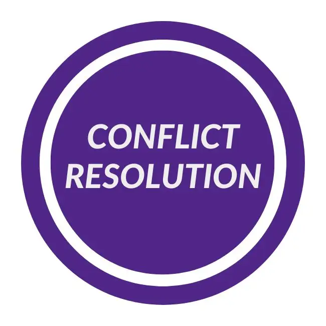 Purple circle icon labeled Conflict Resolution