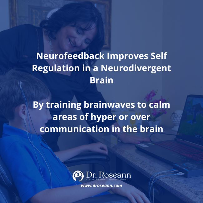 Neurofeedback infographic about self-regulation for neurodivergent children.