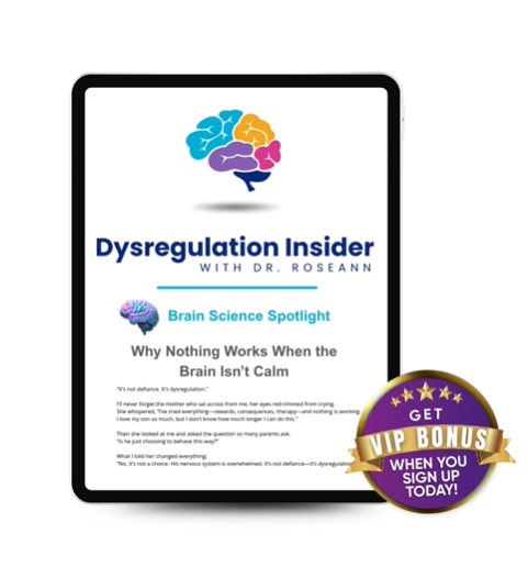 Video training modules showing dysregulation content on tablet